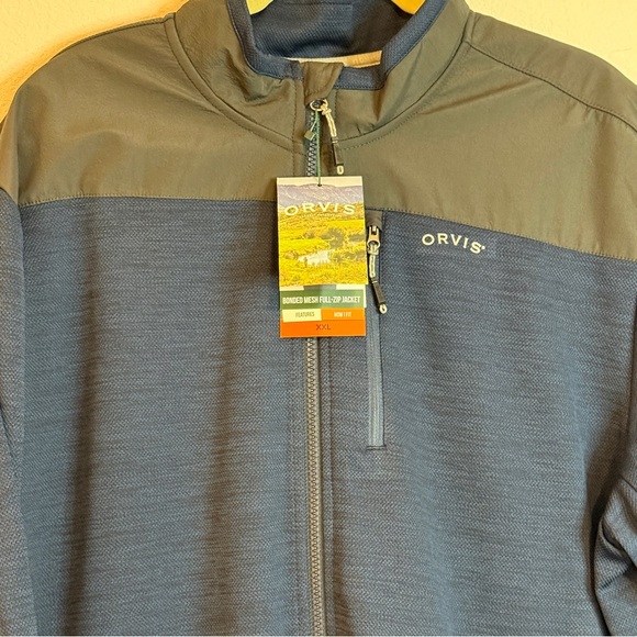 🆕 Orvis Bonded Mesh Full-Zip Performance Jacket XXL – Dress Blues Classic 🆕 - Picture 16 of 16